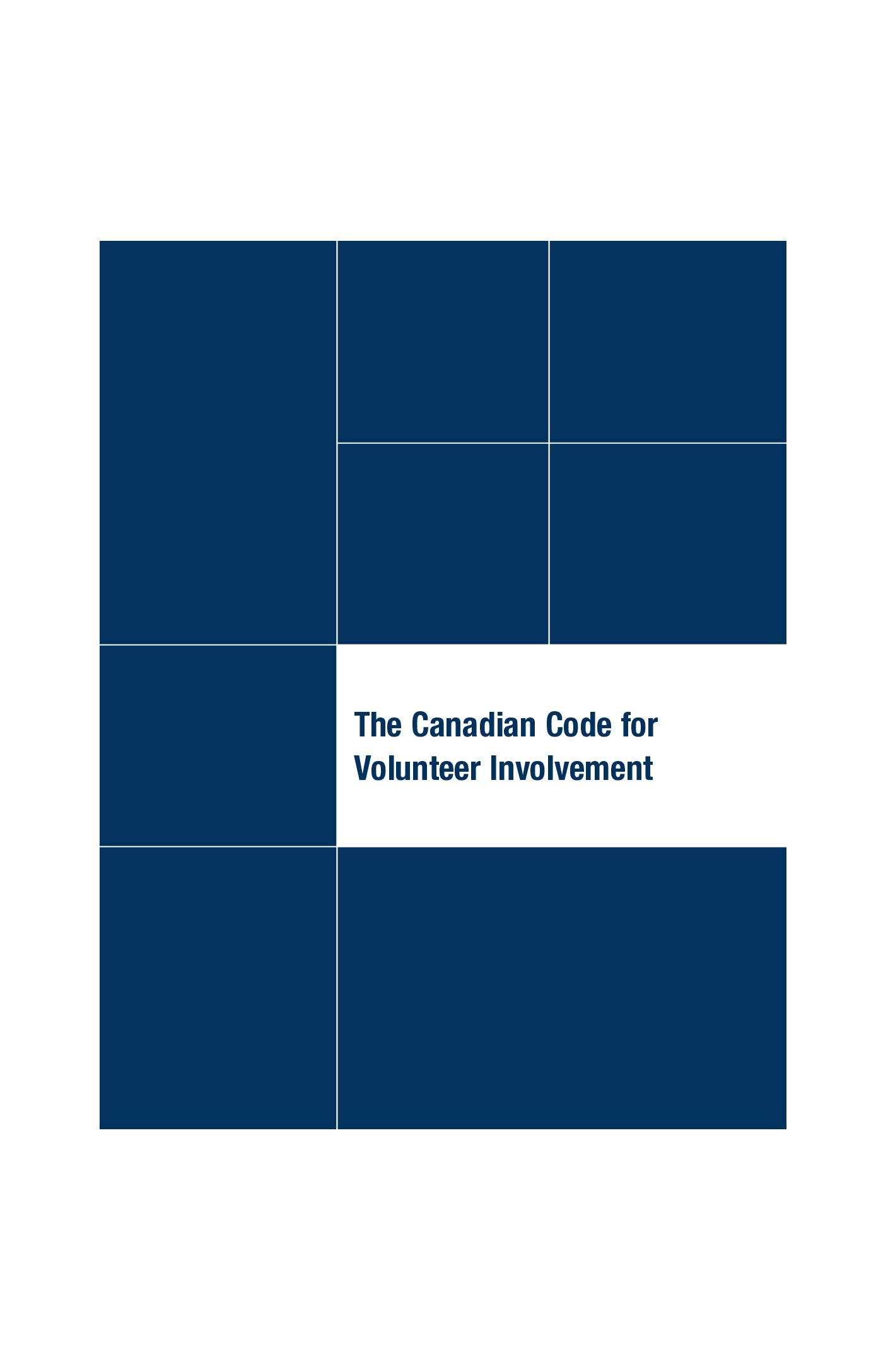 The Canadian Code for Volunteer Involvement
