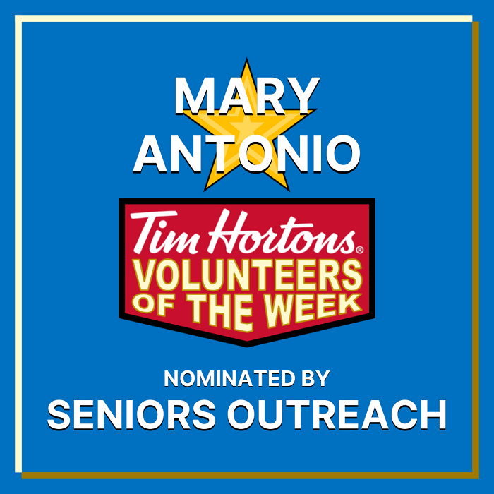 Mary Antonio nominated by Seniors Outreach