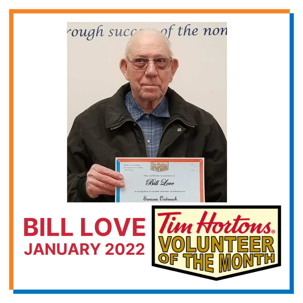 January 2022 Volunteer of the Month Bill Love