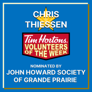 Chris Thiessen nominated by the John Howard Society of Grande Prairie