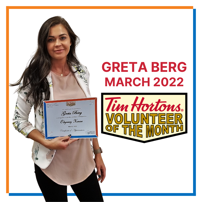 Greta Berg - March 2022 Volunteer of the Month