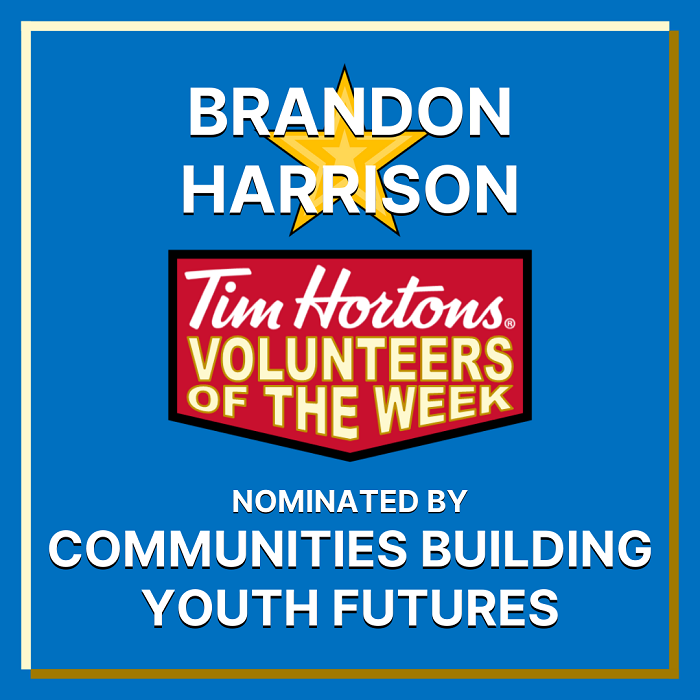 Brandon Harrison nominated by Communities Building Youth Futures