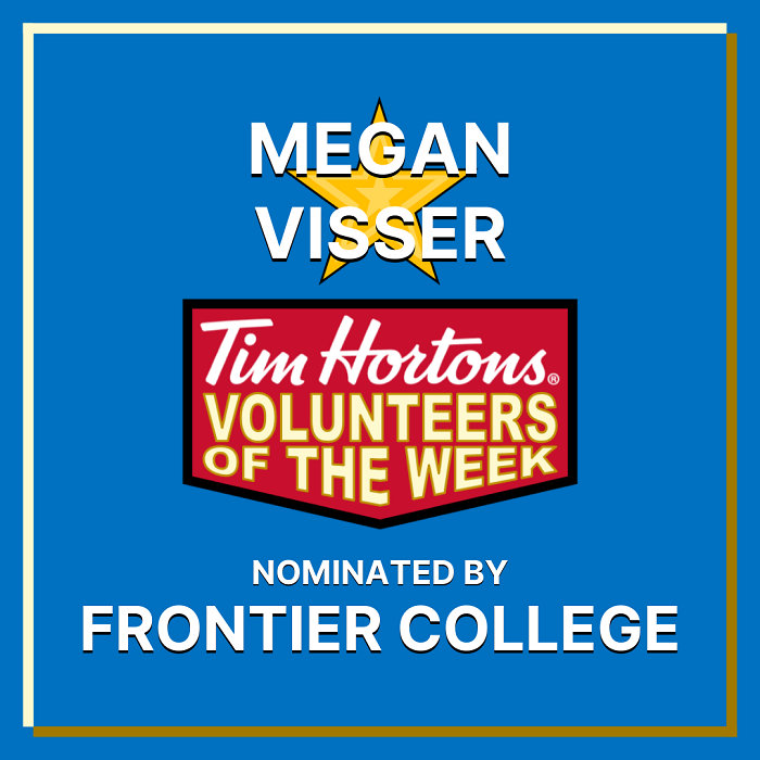 Megan Visser nominated by Frontier College