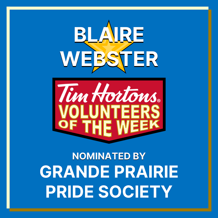 Blaire Webster nominated by Grande Prairie Pride Society