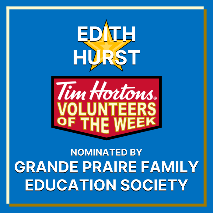 Edith Hurst nominated by Grande Prairie Family Education Society
