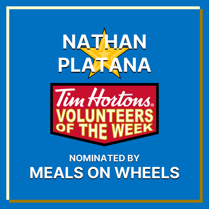 Nathan Platana nominated by Meals on Wheels