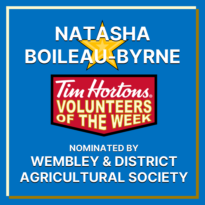 Natasha Boileau-Byrne nominated by Wembley & District Agricultural Society