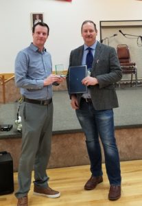 Outstanding Citizen Awards presented to Dylan Bressey by the Association’s President Phil Linfield