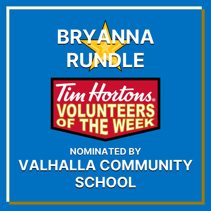 Bryanna Rundle nominated by Valhalla Community School