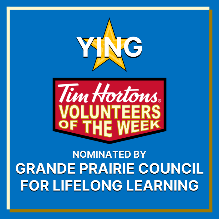 Ying nominated by Grande Prairie Council for Lifelong Learning