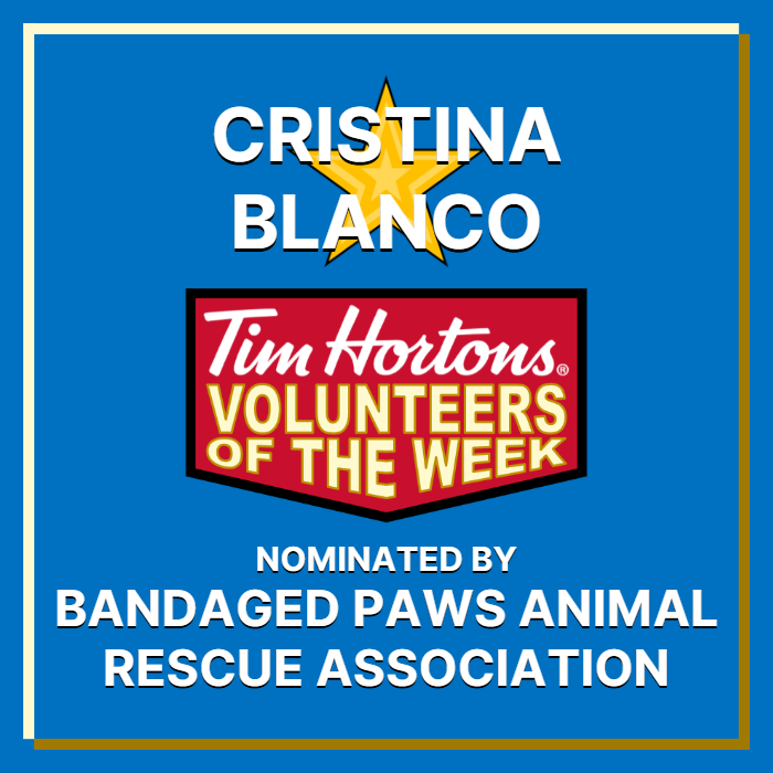 Cristina Blanco nominated by Bandaged Paws Animal Rescue Association