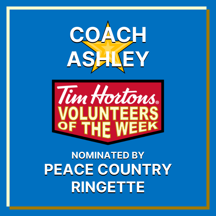 Coach Ashley nominated by Peace Country Ringette