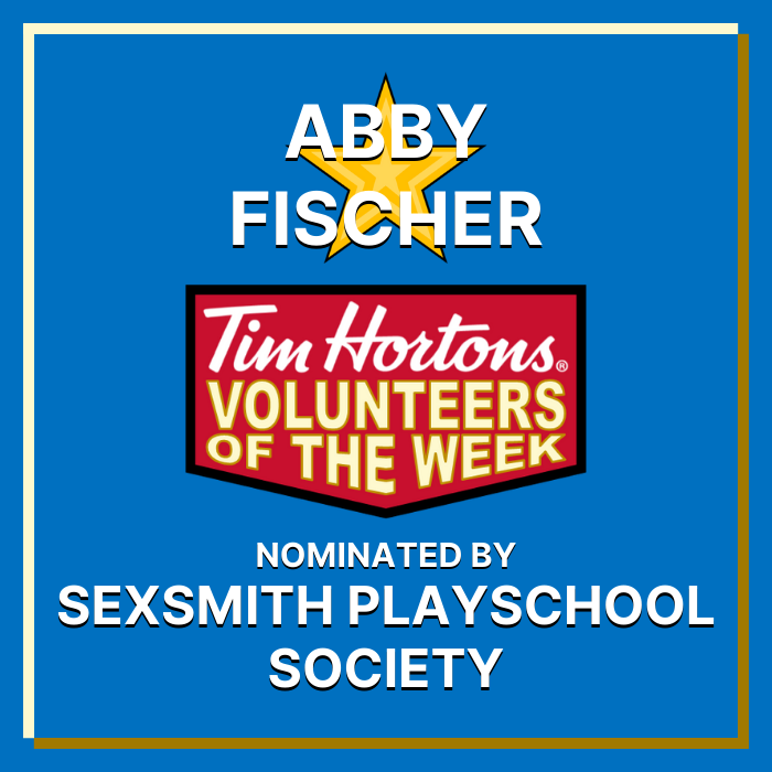 Abby Fischer nominated by Sexsmith Playschool Society
