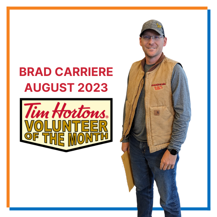 August 2023 Volunteer of the Month Brad Carriere