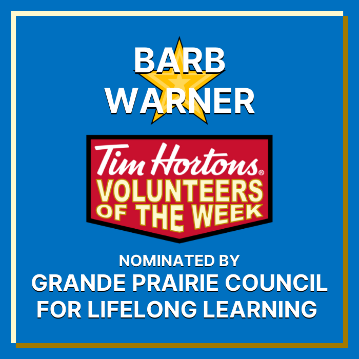 Barb Warner nominated by Grande Prairie Council for Lifelong Learning