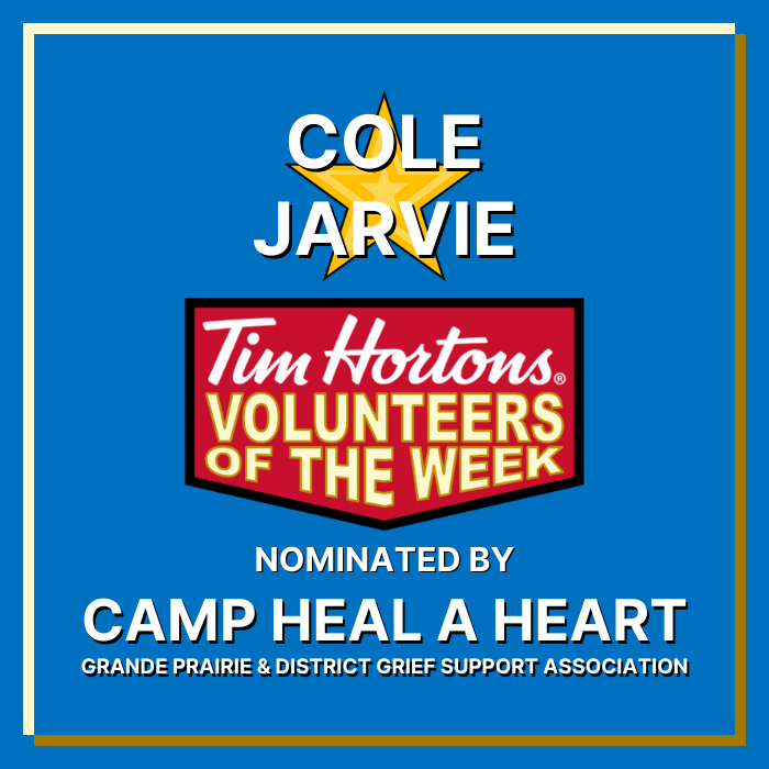 Cole Jarvie nominated by Camp Heal A Heart