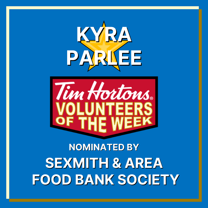 Kyra Parlee nominated by Sexsmith and Area Food Bank Society